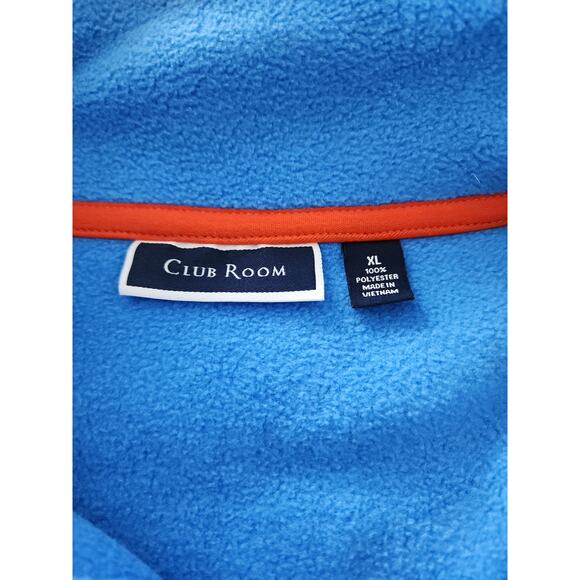 Club Room Blue Orange Trim Fleece Pullover Men’s XL – Snap Neck Outdoor Jacket - Picture 8 of 11